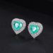 Blue Heart Inlaid Pendant, Simulated Paraiba Necklace, Ring, Earring, Three Piece Set_ipsvogv.com