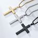 Hammered titanium steel cross necklace irregular hand hammered neutral cold style wear pendant_ipsvogv.com