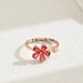 Women’s Jewelry Set Fashion Version Of Small Fresh Sweet Flower Ring Niche Inlaid Zircon Plain Ring Open Adjustable Index Finger Ring_ipsvogv.com