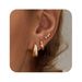 Women’s Jewelry Set Fashion Hot Sale Real Gold Brass Electroplating Personality Exaggerated Style Wide Teardrop Shaped Earrings Three Piece Set_ipsvogv.com