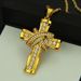 Fashion Men Stainless Steel Cuban Chain Cross Necklace Zircon Pendant Hip Hop Necklaces for Men Cross Jewelry Anniversary Gift_ipsvogv.com