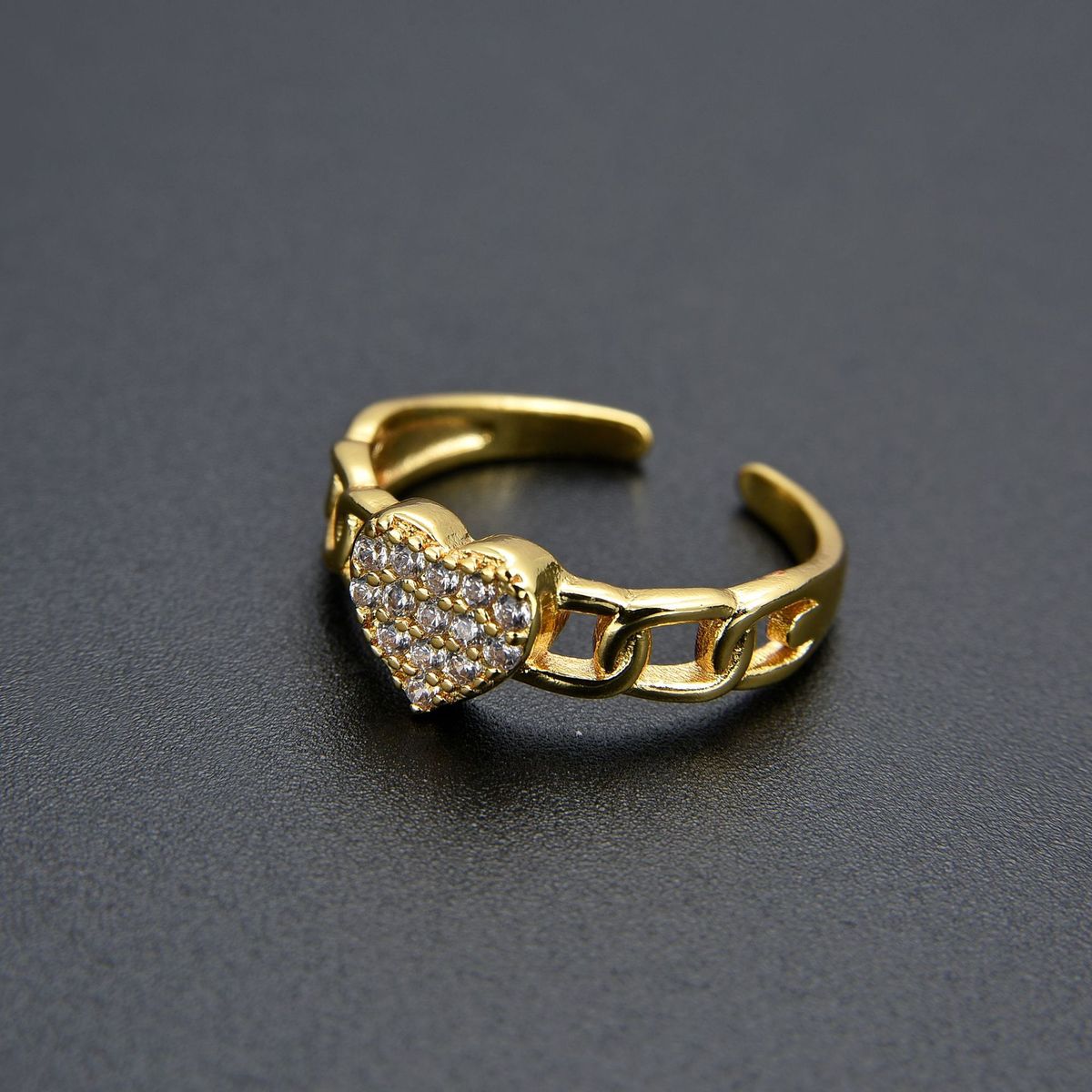 Women’s Jewelry Set Fashion Style Temperament Niche Love Heart Ring Female Diamond Zircon CZ Ring Opening Adjustable Hand Jewelry Light Luxury Style_ipsvogv.com