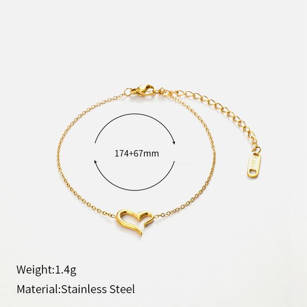 Women’s Jewelry Set Fashion Simple Love Pendant Chain Bracelet Female Personality Fashion Electroplated Stainless Steel Bracelet S_ipsvogv.com