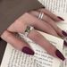 S Pure Silver High-end Emerald Zircon Ins Women's Niche Light Luxury Design Irregular Double Index Finger Ring_ipsvogv.com