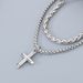 Men's Jewelry Hip Hop Stacking Cross Pendant Versatile Niche Cuban Chain Titanium Steel Necklace Accessories_ipsvogv.com