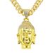 Exaggerated Hip Hop Rap Cool Figure Pendant Necklace Full of Diamond Cuban Chains Trendy Wearing Neckchain Accessories_ipsvogv.com