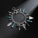 Western Cowboy Style Alloy Bull Head Spearhead Feather Turquoise Beaded Pendant OT Chain Men's Bracelet_ipsvogv.com
