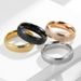 Simple stainless steel inner and outer arc pressed sand ring titanium steel plated K gold neutral cold style ring for men and women_ipsvogv.com