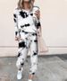Women's Clothing 2024 spring autumn and winter printed casual long sleeved women's sports suit_ipsvogv.com
