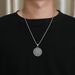 Retro Nordic style Viking text compass titanium steel necklace personality literary trend wear accessories_ipsvogv.com
