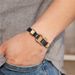 Popular horseshoe buckle screw rotating leather bracelet stainless steel jewelry_ipsvogv.com