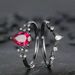 Sanjie Creative Set Flower Red Zircon Stacked With Personalized Light Luxury High End Women's Ring_ipsvogv.com