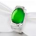Luxury Ethnic Style Domineering Men's Agate Green Chalcedony Open Ring, Simple And Fashionable Jewelry_ipsvogv.com