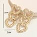 Statement Exaggerated Minimalist Style Gold Long Heart Earrings Niche Design Sense Flower Studs_ipsvogv.com