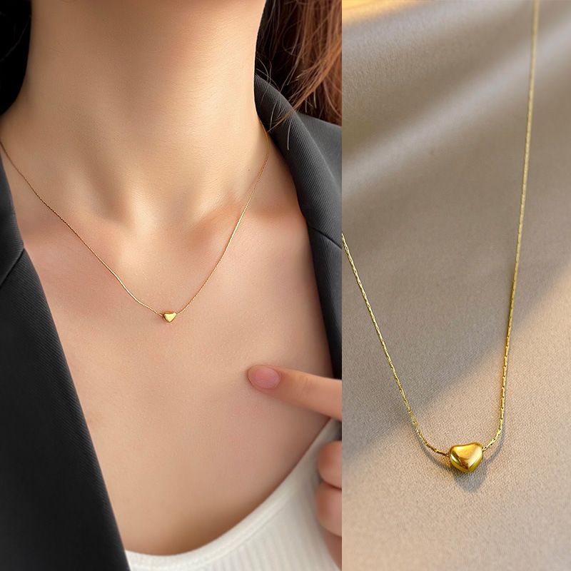 Minimalist INS Cool Style Love Pendant Non Fading Titanium Steel Necklace Clavicle Chain Personalized Female_ipsvogv.com