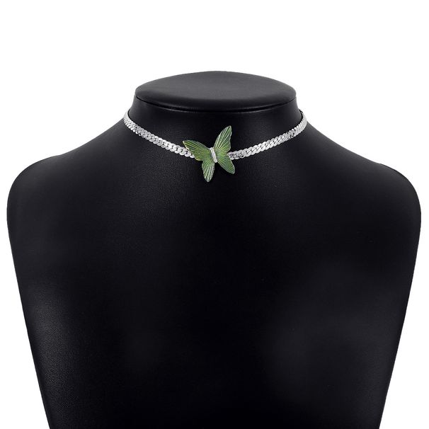 10724 Jewelry Sexy Modern Butterfly Choker Neckchain with a Sweet and Unique Geometric Necklace_ipsvogv.com