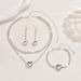 Women’s Jewelry Set Fashion Jewelry Peach Heart Rhinestone Necklace Earrings Bracelet Three Piece Set Fashionable Bridal Suit Dress Accessories_ipsvogv.com