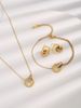 Stainless Steel Gold Plated Interlocking Circles Infinity Style Roman Numbers Collar Necklace Bracel Earring Jewelry_ipsvogv.com