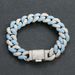 Men’s Jewelry Set Fashion Hip Hop 14MM Blue And White Zircon Bubble Cuban Bracelet Personality Fashion Creative Men's Hip Hop Bracelet_ipsvogv.com