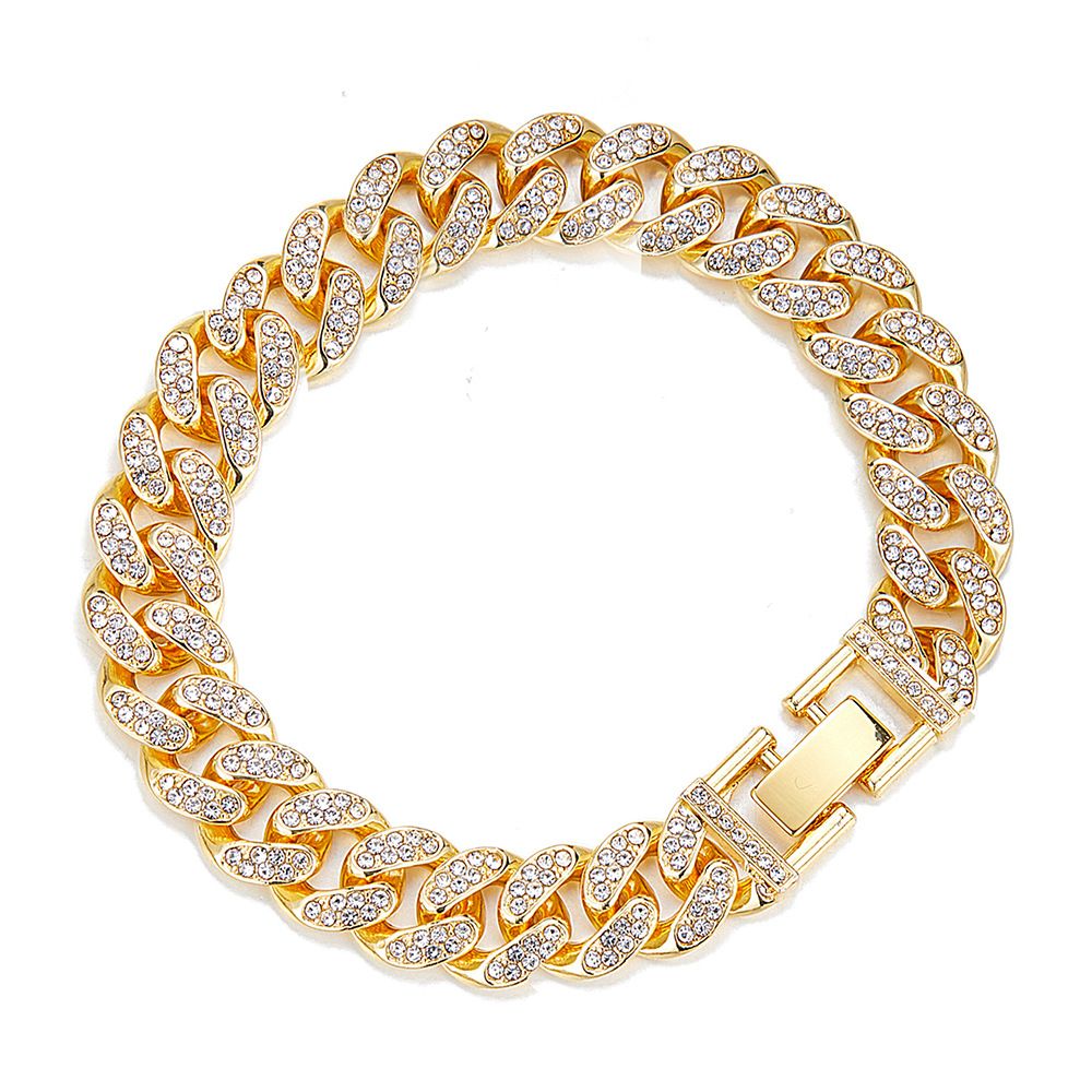 Men's hip hop trend diamond Cuban chain personality street trend couple versatile clavicle chain_ipsvogv.com