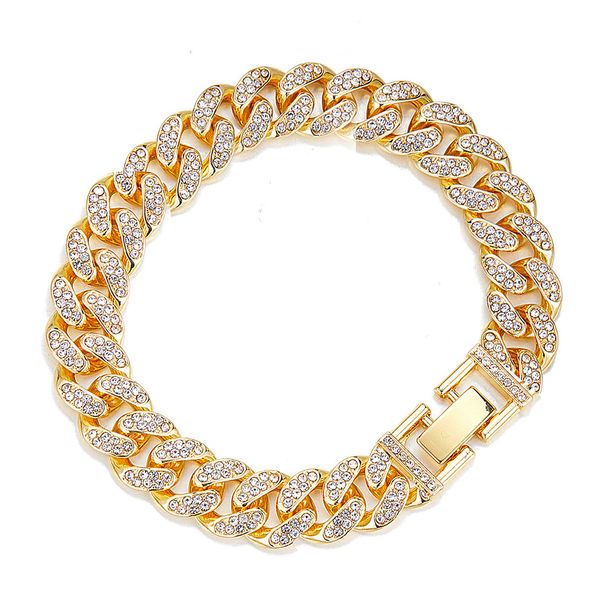 Men's hip hop trend diamond Cuban chain personality street trend couple versatile clavicle chain_ipsvogv.com