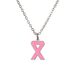 New Pink Ribbon Breast Cancer Awareness Stainless Steel Necklace For Women Clavicle Chain Jewelry_ipsvogv.com
