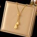 New Atmospheric, Fashionable, Simple Feng Shui Drip Pendant Titanium Steel Necklace For Women, Long And Exquisite_ipsvogv.com