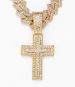 Hip Hop Elegant And Luxurious Gifts Alloy Full Diamond Cross Pendant Fashion Trend Rap Diamond Men's Cuban Chain Necklace Jewelry_ipsvogv.com
