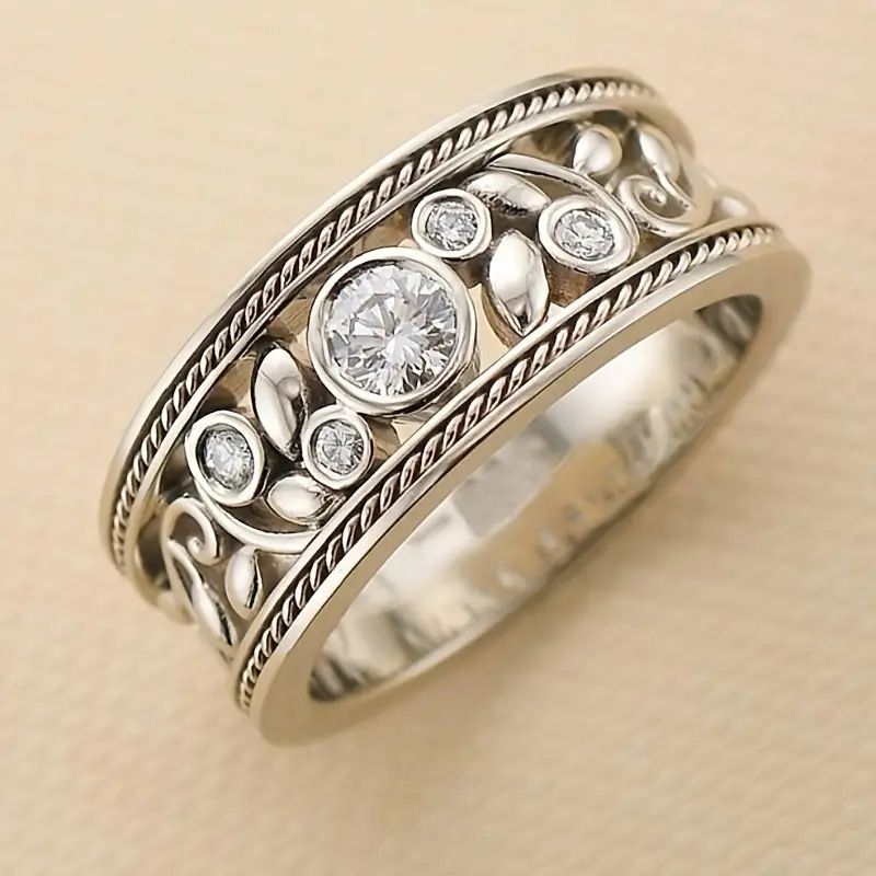 Cao Shi Fashion Versatile Wide Edition Heavy Duty Hollow Flower Handmade Ring Personalized Baroque Style_ipsvogv.com