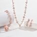 Women’s Jewelry Set Fashion Hot Selling Necklace Bracelet Earring Ring Four Piece Set For Women All Match Gold, Silver And Rose Gold_ipsvogv.com