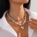 Is Double-layer Imitatio Pearl Heart Pedat With A Desig Sese Of Metal Twisted Chai Ad Layered Ecklace_ipsvogv.com