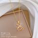 Steel 【 Titanium 】 Pink Teddy Bear Light Luxury Temperament Gorgeous Full Diamond Necklace Women's Versatile Collarbone 【 】_ipsvogv.com