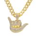 New Cool Men's Personality 666 Pendant Trend Hip-hop Full Diamond Finger Cuban Necklace_ipsvogv.com