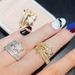 Women's Jewelry Open Star Ring With Micro-Pavé Zirconia Geometric Design For Casual Party Wear Silver Gold Ring Five Pointed Star Zircon Ring_ipsvogv.com