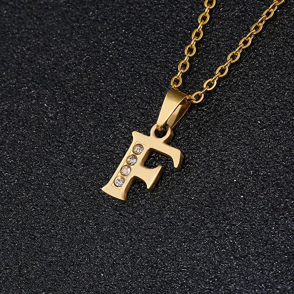 Letter necklace for female students Korean version simple small couple girlfriends 26 lucky English letter pendant clavicle chain_ipsvogv.com