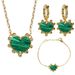 Women's Jewelry Set Fashion Rice Beads Heart Shaped Natural Shell Jewelry Set Niche Design Peach Heart Earrings Necklace Bracelet_ipsvogv.com