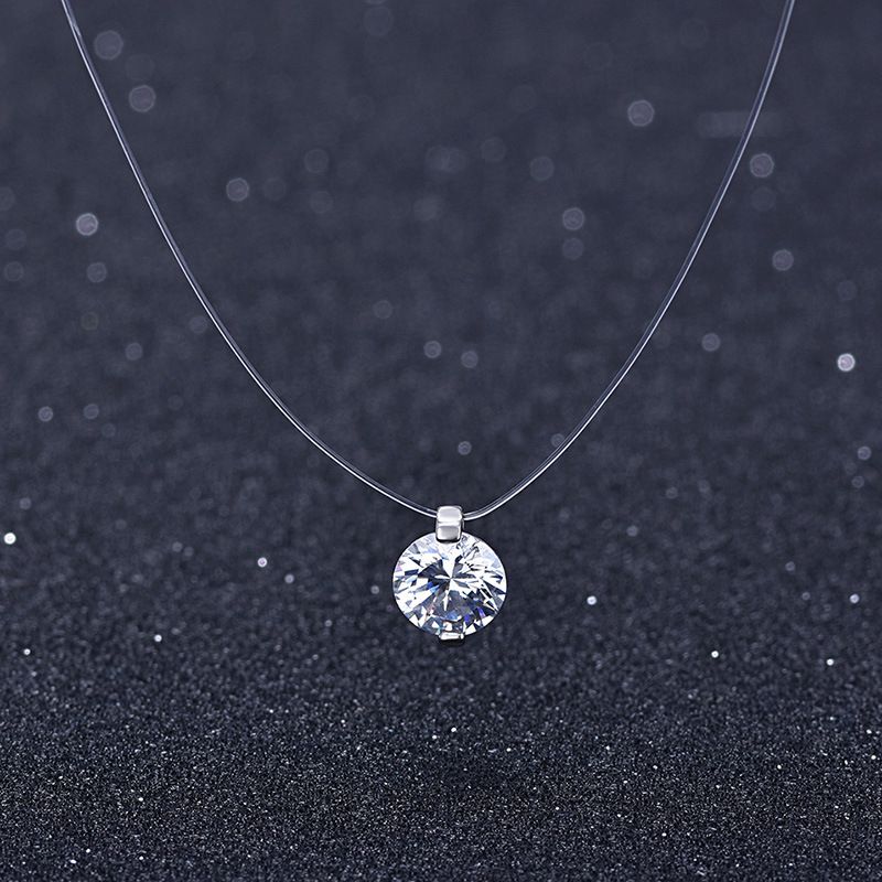Women's Men's Zircon Necklace Transparent Chain X4474 Light Luxury_ipsvogv.com