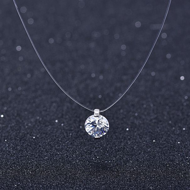 Women's Men's Zircon Necklace Transparent Chain X4474 Light Luxury_ipsvogv.com