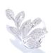 Cao Shi Leaves Decorated Zircon Fashion Female Index Finger Exaggerated Ring, Trendy Flower Ring_ipsvogv.com