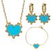 Women's Jewelry Set Fashion Rice Beads Heart Shaped Natural Shell Jewelry Set Niche Design Peach Heart Earrings Necklace Bracelet_ipsvogv.com