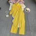 Women's Fashion Clean Color Shirt Two-piece Set Of High Waist Vertical Vertical Wide Leg Pants_ipsvogv.com