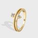 Brass Gold Plated Joint Ring One Piece Delivery Fashion Personality Inlaid Double Zircon Ring_ipsvogv.com