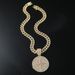 Full Diamond Alloy Cross Star Pendant Hip Hop Cuban Necklace Trendy Rap Disc Collar Chain_ipsvogv.com