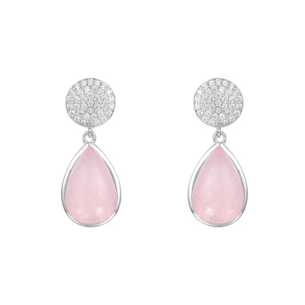 New Luxury Jewelry Accessories Rose Quartz Gem Earrings French Romantic S925 Silver Inlaid Natural Colored Gem Earrings_ipsvogv.com