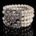 Handmade Bridal Wedding Veil Accessories Pearl Bracelet With Rhinestones Women's Jewelry_ipsvogv.com