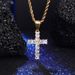 Cross Diamond Pendant Men's Rhinestone Hip Hop Necklace_ipsvogv.com