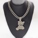 Jewelry Set Unisex Hip Hop Cuban Chain Fashion Full Diamond Bear Pendant Necklace_ipsvogv.com