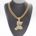 Jewelry Set Unisex Hip Hop Cuban Chain Fashion Full Diamond Bear Pendant Necklace_ipsvogv.com