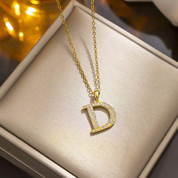 INS niche design, high-end D-letter necklace, women's fashionable temperament, internet red collarbone chain, minimalist_ipsvogv.com