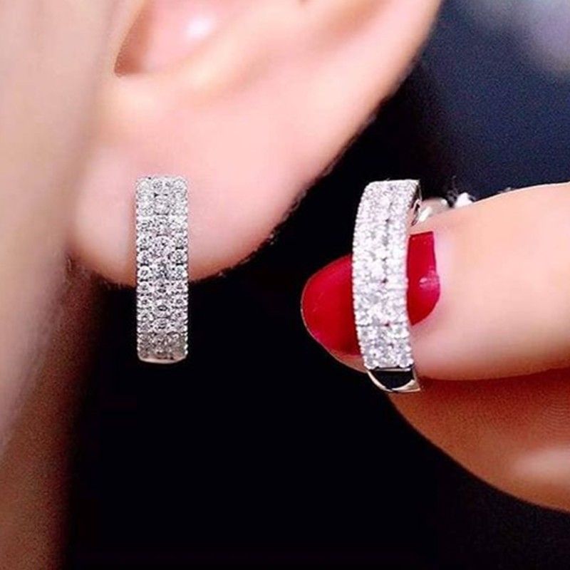 Cao Shi Women's Ear Buckles Trendy Simple Platinum Small And Fresh Fashion Earrings_ipsvogv.com
